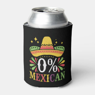 Porta-lata 0% Mexicano Zero% Porcentagem Engraçada Cinco De M