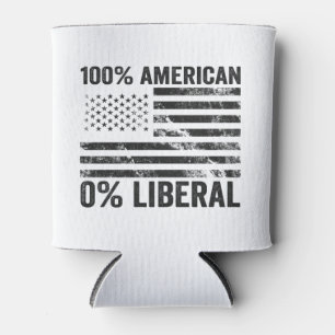 Porta-lata 100% americano 0% Liberal Republicano Bandeira Ame