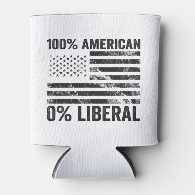 Porta-lata 100% americano 0% Liberal Republicano Bandeira Ame (Frente)