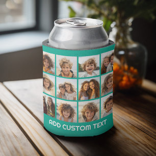 Porta-lata 12 Colagem de Instagram de Fotos com Fundo Verde