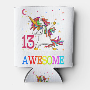 Porta-lata 13 Birthday Dabbing Unicorn Party Gift 13 Anos
