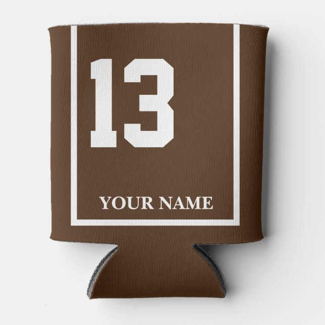 Porta-lata 13 Castanho com Seletor de Cavalo Branco Personali (Frente)