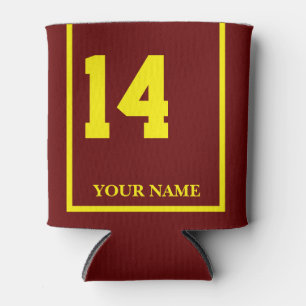 Porta-lata 14 Marrom com seletor de cavalo amarelo personaliz