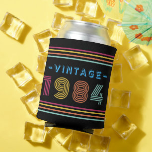 Porta-lata 1984 Vintage Retro Stripe Neon Bright