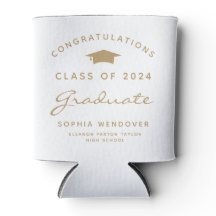 2026 Graduação Can Cooler Branco e Dourado