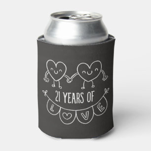 Porta-lata 211 ruas do Aniversário Gift Chalk Hearts