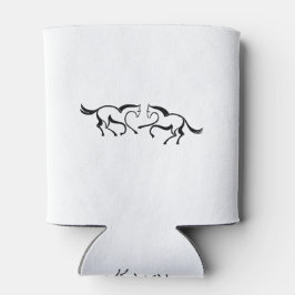 Porta-lata 2 Os cavalos de desenho de linha encontram-se em f