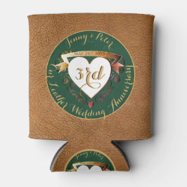 Porta-lata 3º Aniversário do Casamento Couve (Imagem) Cooler