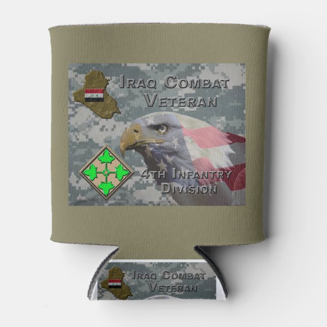 Porta-lata 4ª Infantaria Div Iraque Combate Veteran (Frente)