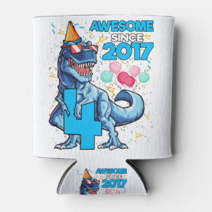 Porta-lata 4º aniversário Dinossauro 4 anos Crianças de 4