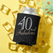 40 e Fabuloso aniversário preto moderno e elegante