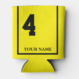 Porta-lata 4 Amarelo com sela de cavalo preto Personalizado