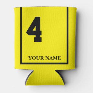 Porta-lata 4 Amarelo com sela de cavalo preto Personalizado