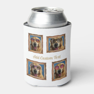 Porta-lata 4 Colagem de Fotografias Vintage Frame Dogs Famíl
