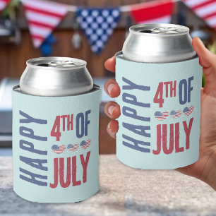 Porta-lata 4 De Julho Cute Patriótico EUA Bandeira Americana