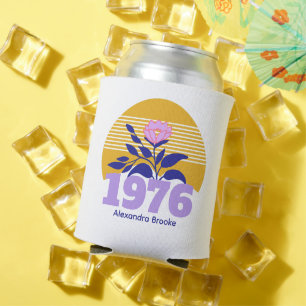 Porta-lata 50º 60º aniversários moderno colorido nome Resfria