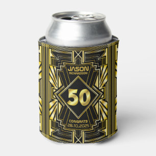 Porta-lata 50º aniversário Art Deco Dourado Excelente negro