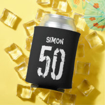 50º aniversário Black White Name Gag Gift Can Cool
