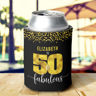 Porta-lata 50 anos e fabuloso aniversário dourado preto