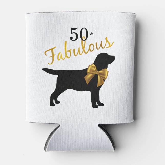 Porta-lata 50 anos e fabuloso - Cachorros - Dourado laboratór (Frente)