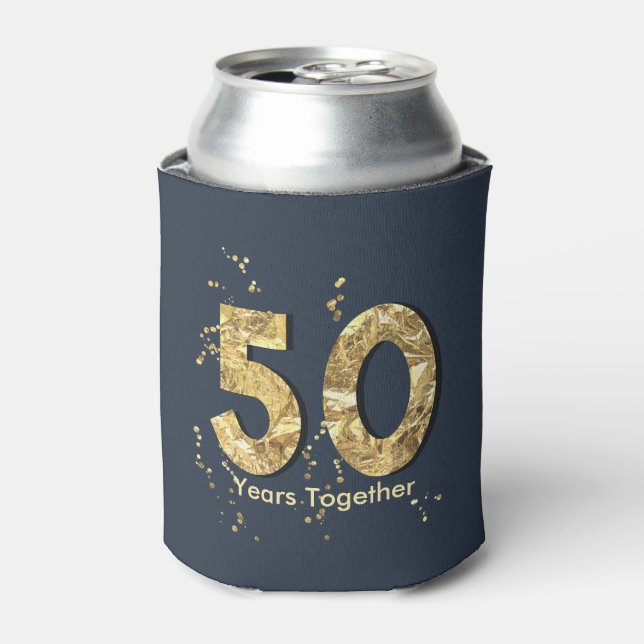 Porta-lata 50 anos juntos Ouro Anniversário Cooler (Can Front)