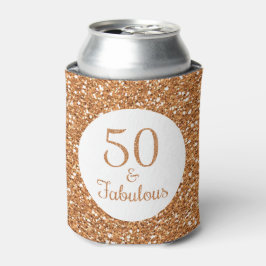 Porta-lata 50 e fabuloso Aniversário com brilho Dourado