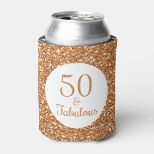 Porta-lata 50 e fabuloso Aniversário com brilho Dourado