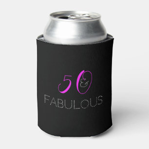 Porta-lata 50 e fabuloso Quadrinho Rosa Quente Aniversário