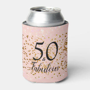 Porta-lata 50 e Fabuloso Rosa Com Confetti Dourado