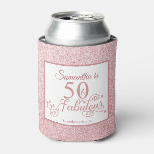 Porta-lata 50 Fabulosos Rosa Glitter 50 Anos