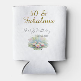 Porta-lata 50 & fabulous golden water lotus lily watercolor 