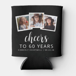 Porta-lata 60º aniversário - 3 Foto - Preto - Letras Brancas