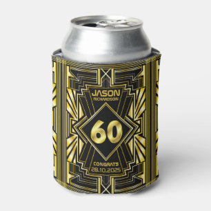 Porta-lata 60º aniversário Art Deco Excelente negro Dourado