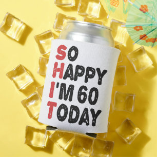 Porta-lata 60º aniversário Tão feliz que tenho 60 anos hoj