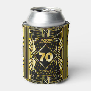 Porta-lata 70 Aniversário Art Deco Dourado Excelente Negro G