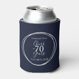 Porta-lata 70 Aniversário Marinho Silver Saúde para 70 Anos