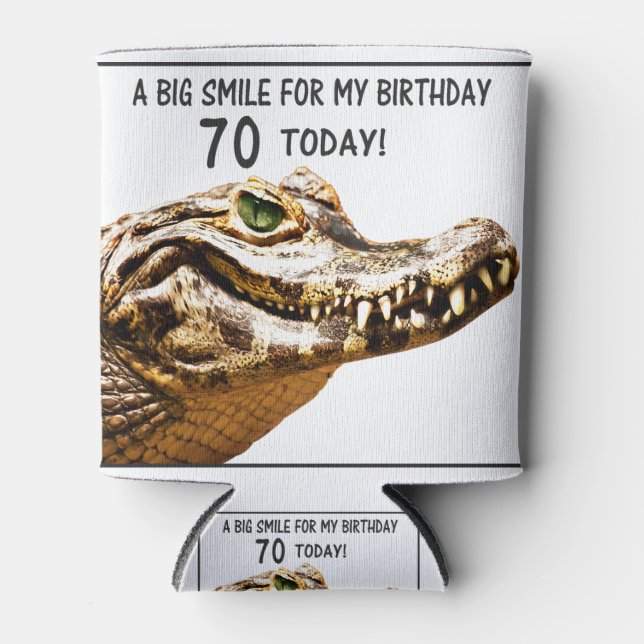 Porta-lata 70 Birthday Alligator Smile (Frente)