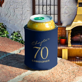 Porta-lata 70 Birthday Azul Dourado