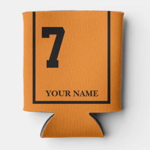 Porta-lata 7 Laranja com sela de cavalo preto personalizado