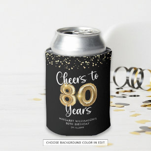 Porta-lata 80 Aniversário Alegra-se a 80 anos Dourado