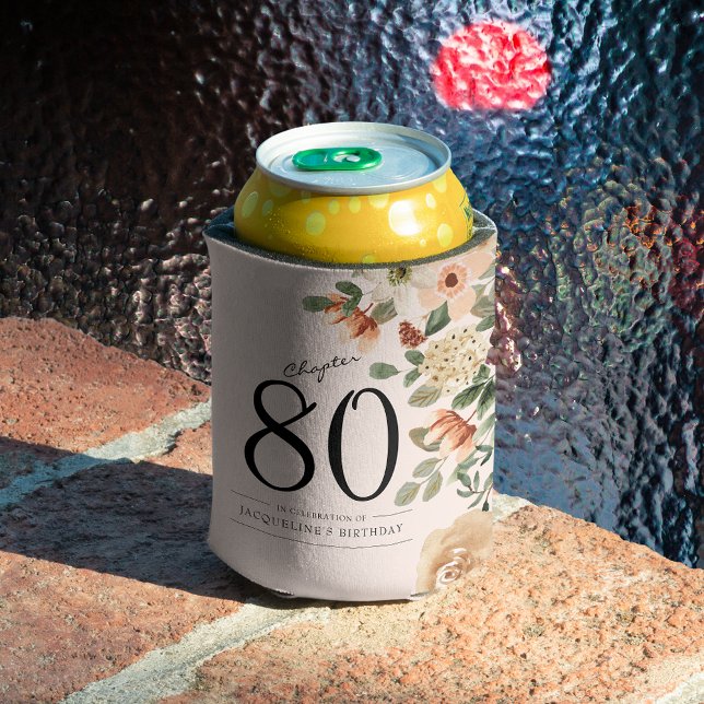 Porta-lata 80 Birthday Vintage Floral (80th Birthday Vintage Floral Can Cooler
Sophisticated and elegant addition to any birthday party.)