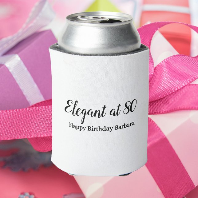 Porta-lata 80 elegante no 80 Personalize (A can cooler that says Elegant at 80.  The name can be changed and personalized to fit your needs!)
