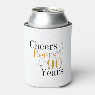 Porta-lata 90 Birthday Cheers and Beers minimale Party Favor
