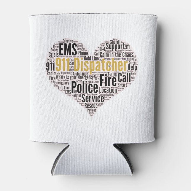 Porta-lata 911 Dispatcher Word Cloud Coffee Mug (Frente)