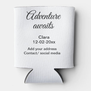 Porta-lata A aventura começa a adicionar nome data ano local