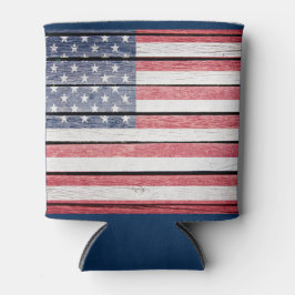 Porta-lata A bandeira americana "Wood Image" pode resfriar