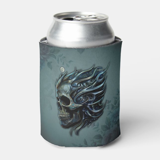 Porta-lata A Chama da Vida: Um Design de Caveira. (Can Front)