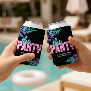 Porta-lata A Festa Neon Azul e Rosa Tropical Bach