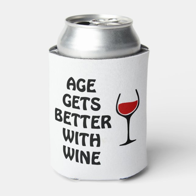 Porta-lata A Idade Fica Melhor Com Vinho (Can Front)