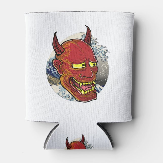 Porta-lata A máscara de Hannya japonesa (Frente)
